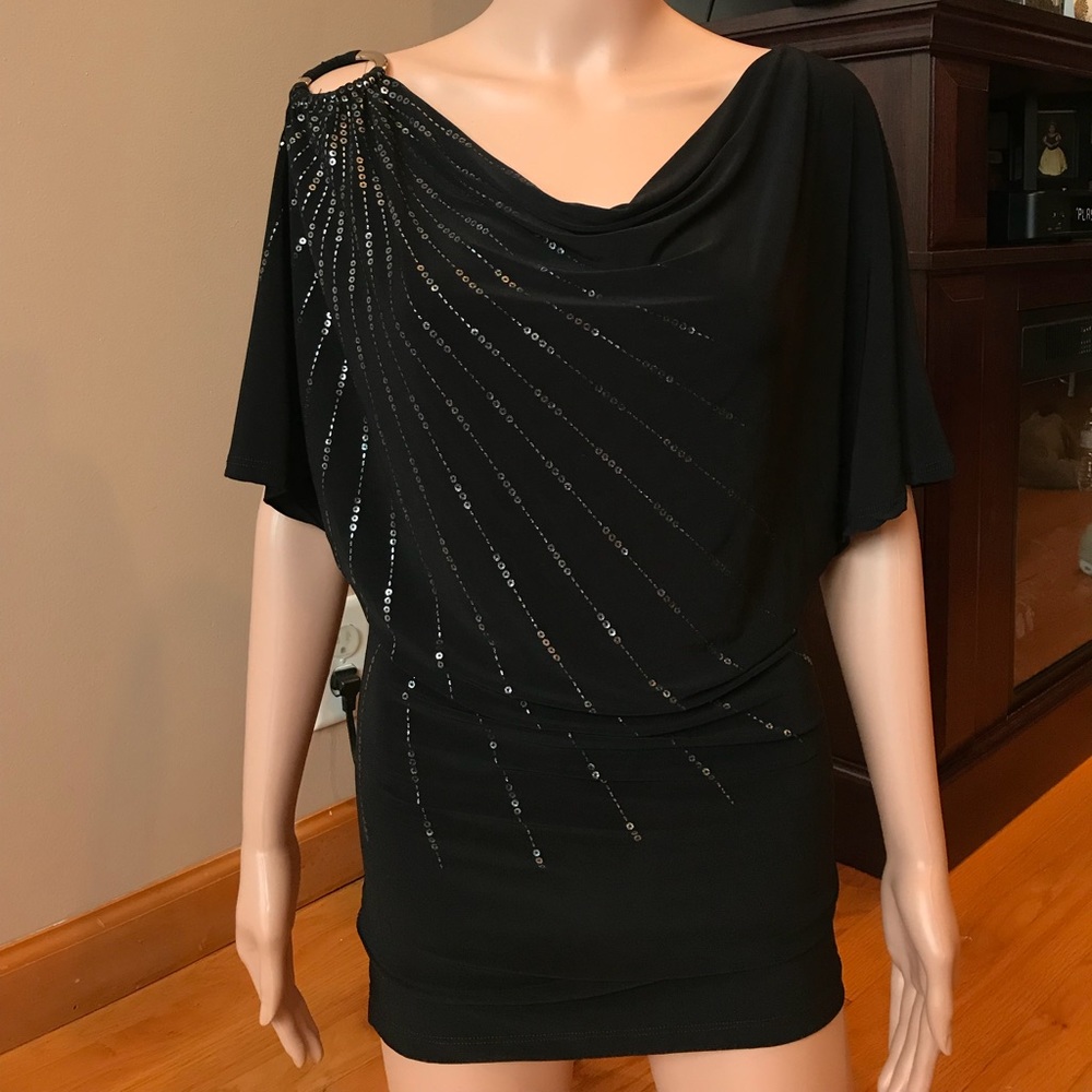 Black with silver sparkles blouse !